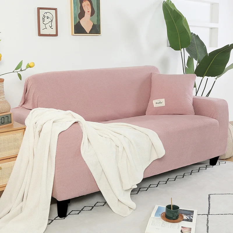 

Sofa Cover Thickened Home Corn Fleece Multifunctional Cover Dust Cover Solid Color All-inclusive Elastic Non-slip Cushion Cover