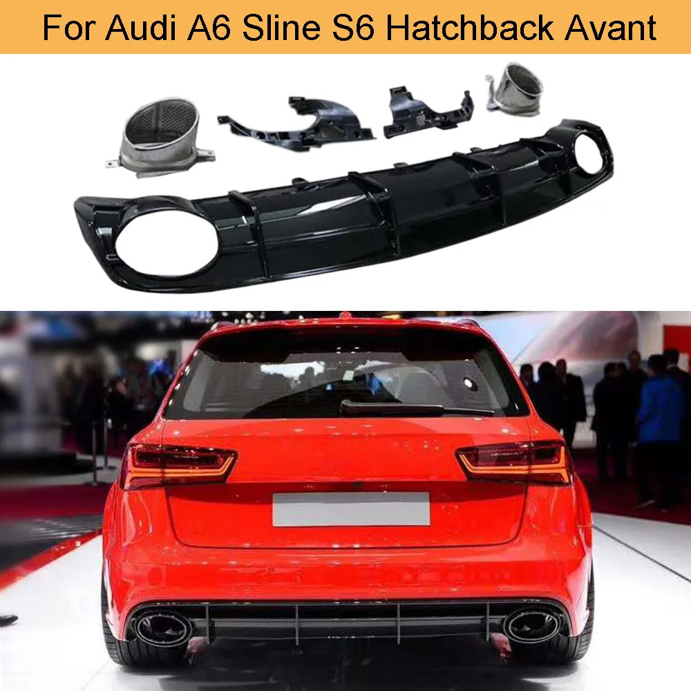 ПП Автомобильный задний бампер диффузор спойлер для Audi A6 Sline S6 хэтчбек Avant Touring- не для RS6 задний бампер диффузор