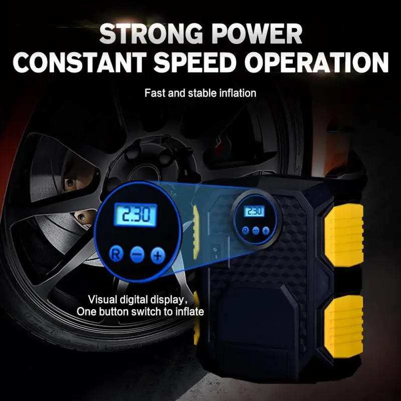 

150PSI 12V Car Electric Inflator Pump Tire Air Pump Protable Air Compressor Digital Display LED Lighting For Car Bike Motorcycle