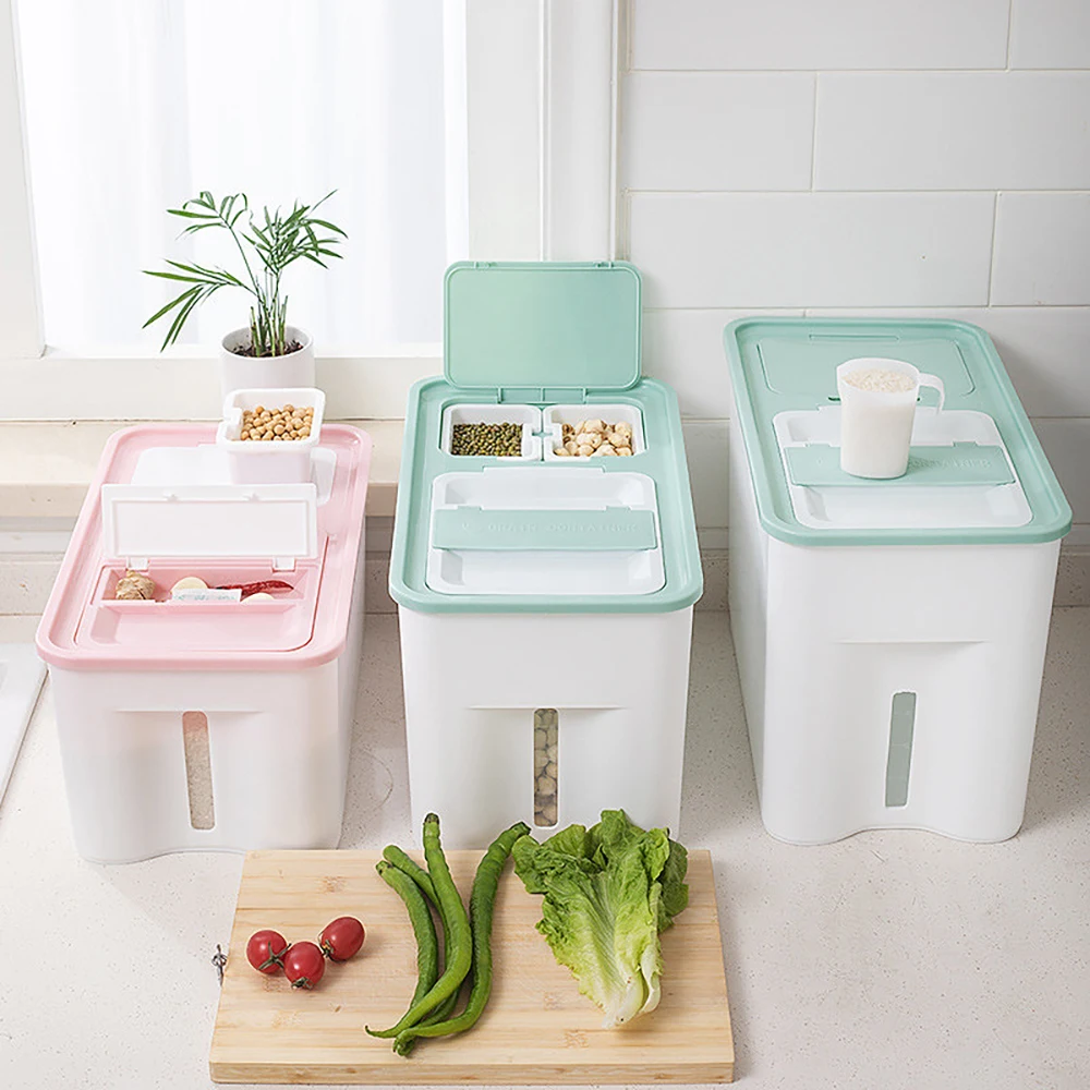 25 кг пластиковый диспенсер для зерновых культур ящик хранения Кухня Еда рисовое