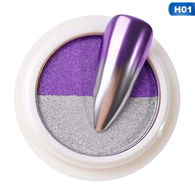

Dual Color Mirror Effect Chrome Pigment Dust Holographic Glitter Nail Art Powder DIY Design Decoration