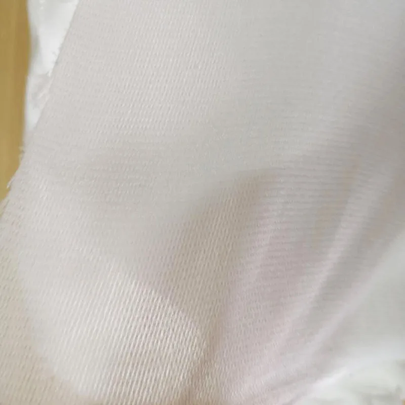 Односторонняя клейкая тонкая мягкая белая эластичная шелковая ткань 110cm80D