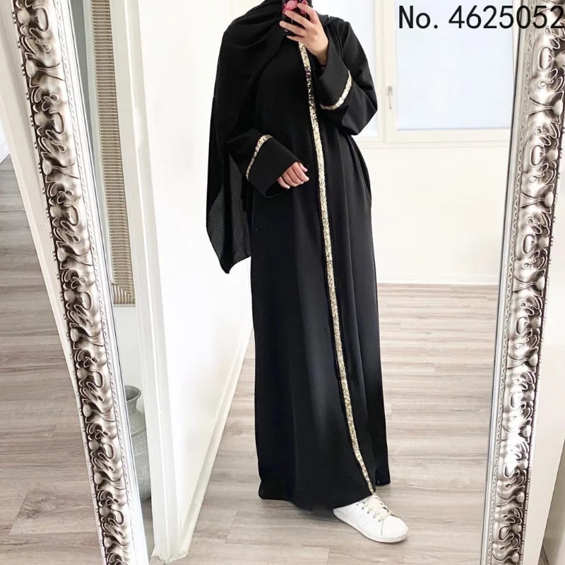 Мусульманское платье Abaya с блестками для женщин модель 2021 года марокканская