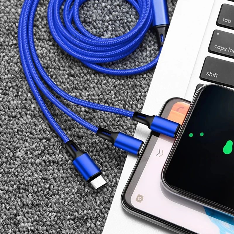 Лидер продаж зарядный кабель 3 в 1 с Micro USB типа C мульти Usb-порт шнур несколькими