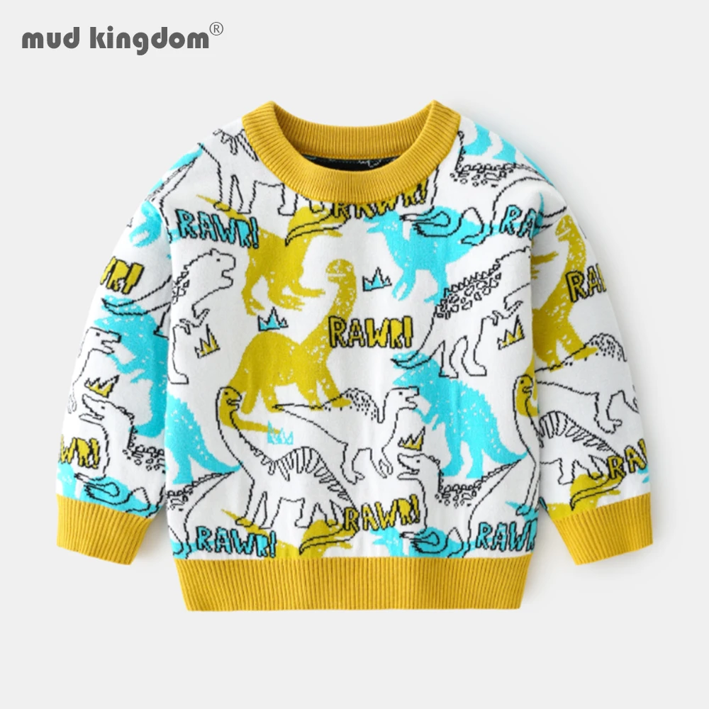 

Mudkingdom Boys Sweaters Autumn Long Sleeve Fashion Cartoon Kids Coats Pullover Knitted Boys Clothes