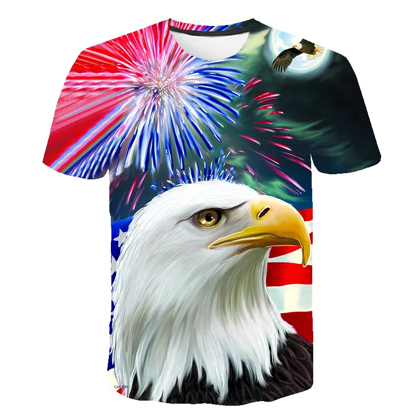 

Fashion 2020 New Cool T-shirt Boy and girl 3d Tshirt Print Eagle Short Sleeve Summer Leisure T shirt child Cartoon Tops 4T-14T