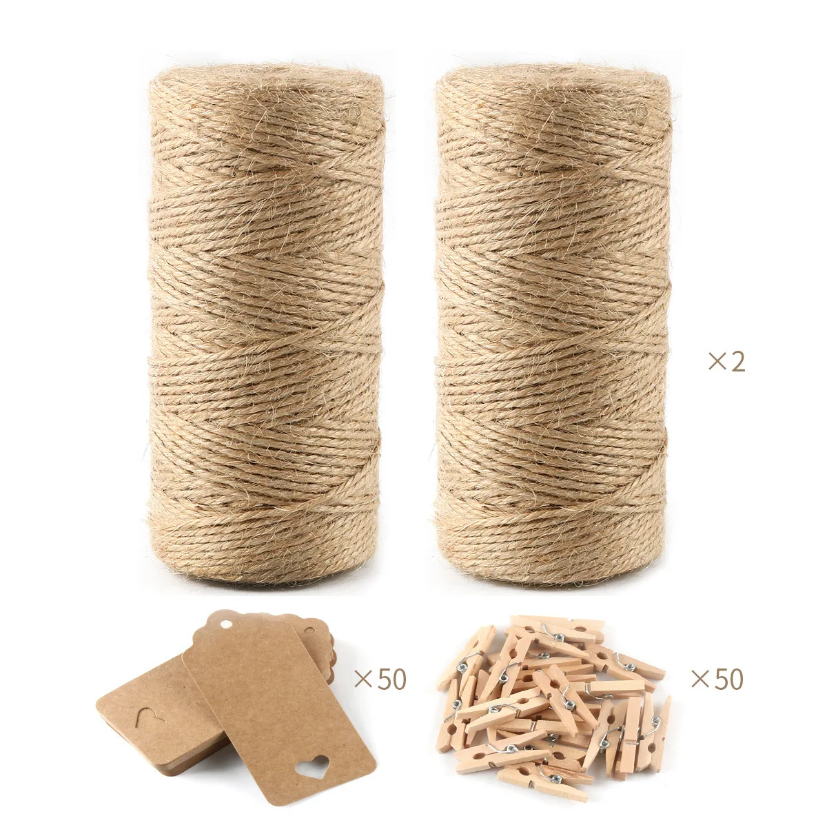 

Combination Package Cotton Rope Card Wooden Clip Box Set Memo Clip Christmas Decoration Photo Wall