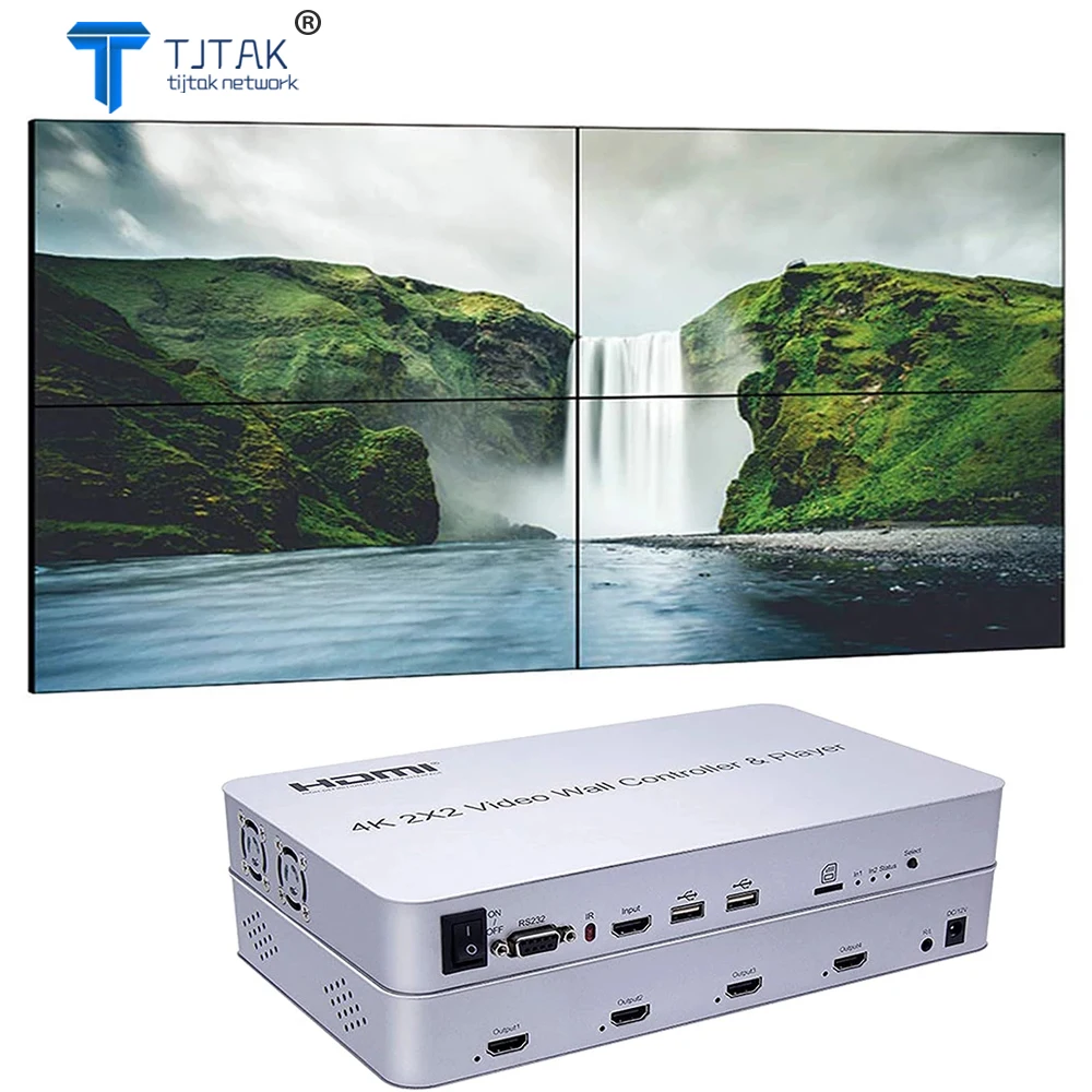 Настенный видеоконтроллер 2x2 HDMI HDCP1.4 4K 30 Гц SD карта U диск и мышь порт управления DVI