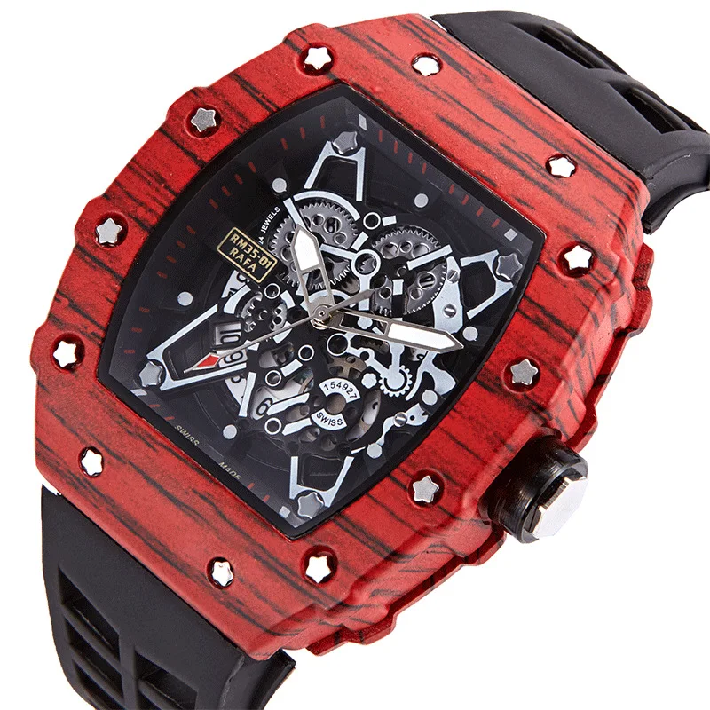 New Big Dial Men's Watch Waterproof Tonneau Sport Watches Men's Quartz Watch Male Watches Square Watch Multifunctional Miller