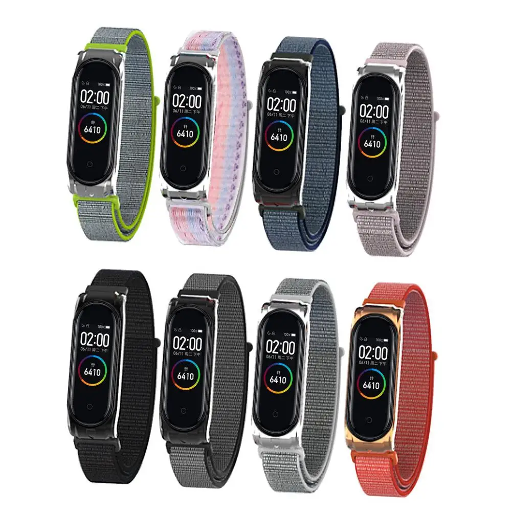 Ремешок для умных часов нейлоновый ремешок спортивный сменный Xiaomi Mi Band 3 4