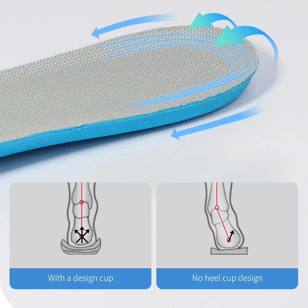 BANGNI Sports Insoles Memory Foam Inserts Arch Support Shoes Pad Breathable Sweat Shock Absorbing Feet Care for Men/Women Sole