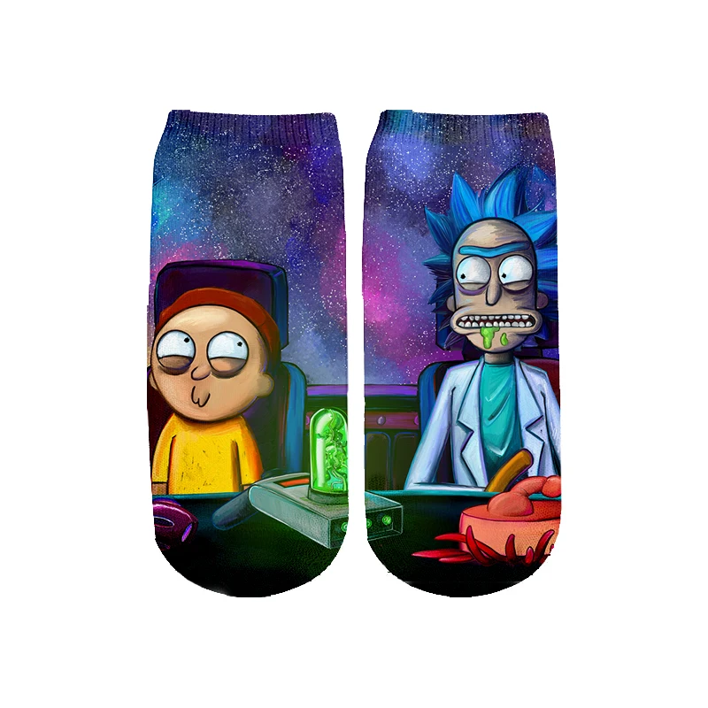 2 Новейшие Rick and Morty 3D печатных мультфильм милые короткие носки для мужчин женщин harajuku корейские носки RS-006 - Цвет: 2