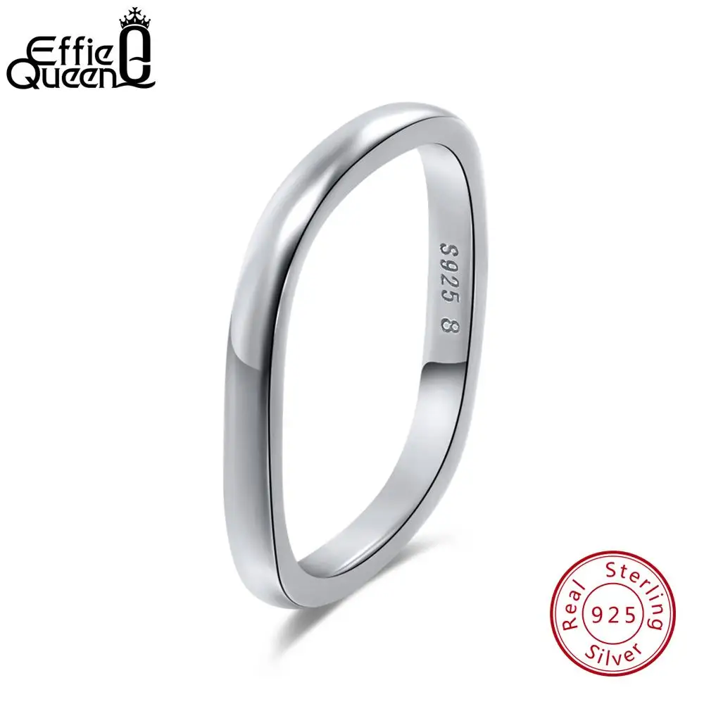 Silver Effie queen, кольца из стерлингового серебра S925 пробы для женщин, простой квадратный дизайн, обручальное кольцо на палец для женщин, модное ювелирное изделие TSR49 - Цвет камня: Silver
