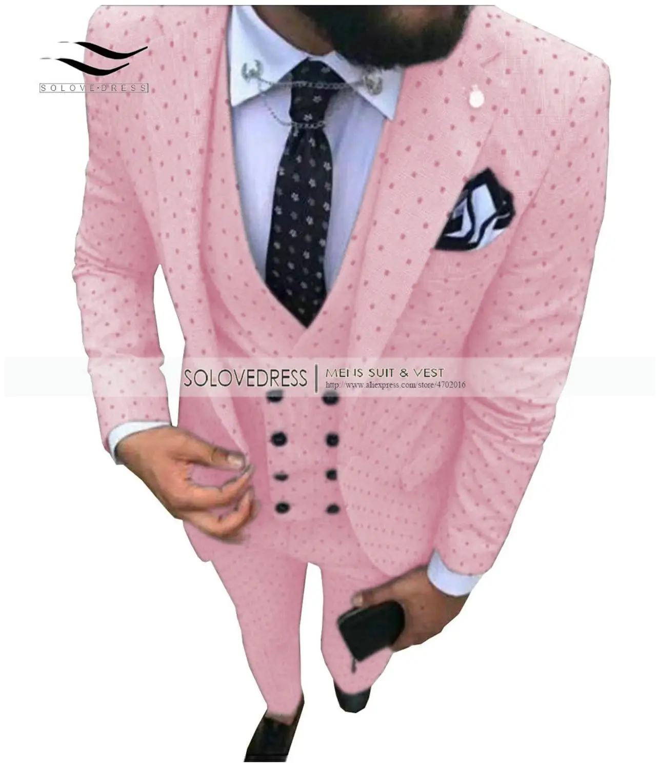 Мужской костюм из трех предметов обычный крой волнистые смокинги с зубчатыми