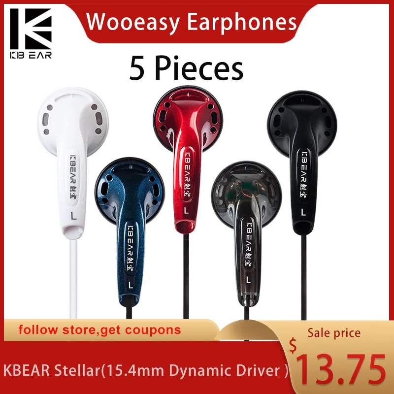 

KBEAR Stellar 5PCS Combination Packing 15.4mm Dynamic Driver HIFI Earphone Headset Earbud Monitor Bass Headphone Music ks1 ks2