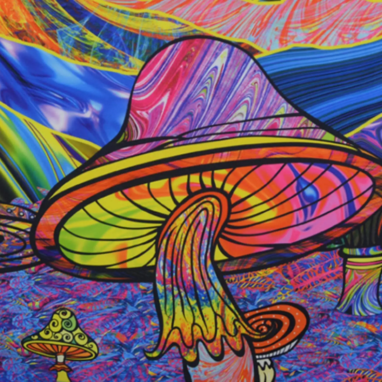 

Trippy Mushroom Colorful Mountain Tapestry Psychedelic Galaxy Space Hippie Fantasy Planets Wall Hanging Blanket For Bedroom