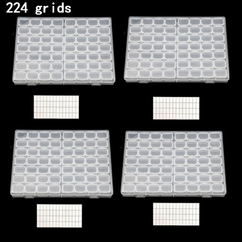 

56/28/12 Slots Plastic Storage Box Diamond Painting Kits Nail Art Rhinestone Tools Bead Storage Boxes Case Organizer Holder Sale