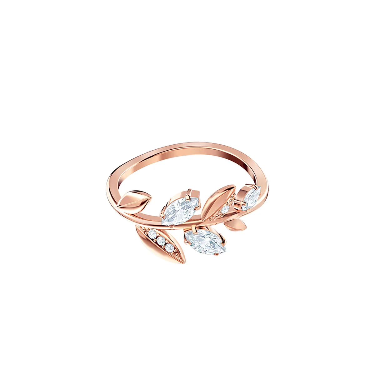 

SWA With Box 2020 NEW Fashion Jewelry High Quality Exquisite Charm Rose Gold Leaf Shape Crystal Ladies Pendant Necklace Gift