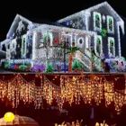 Рождественские украшения для дома, гирлянда-занавес длиной 5 м, светящаяся сказочная гирлянда, домашний декор, Рождественское украшение 2021 года, новый год 2022