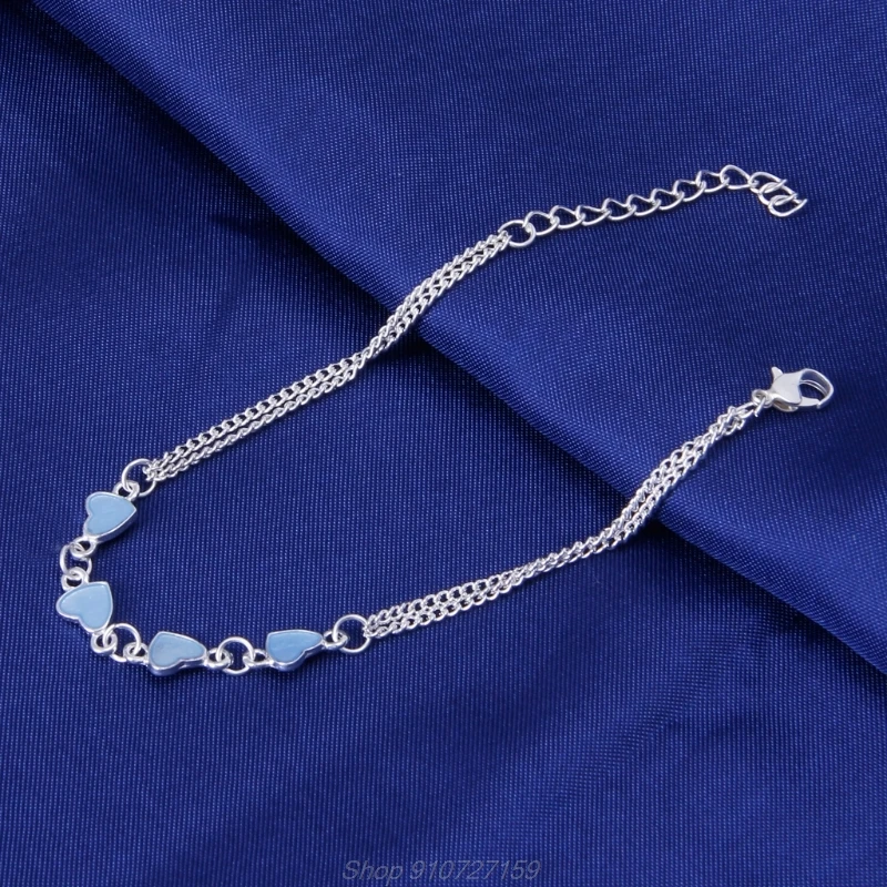 

Luminous Heart Bracelets Light Up Anklets Blue Fluorescent Jewelry Glow in Dark D01 20 Dropshipping