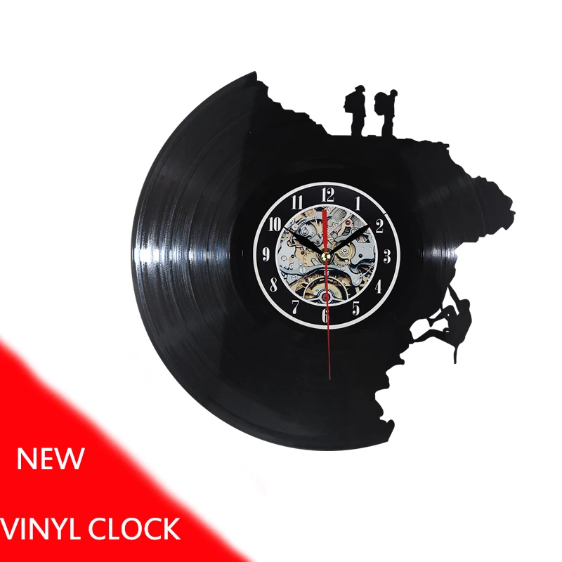 

Art Watch Antique Style Quartz Vinyl Wall Clock 3D Acrylic Clock Large Decor Clocks Record Clock Climbing Shape Mechanism Needle
