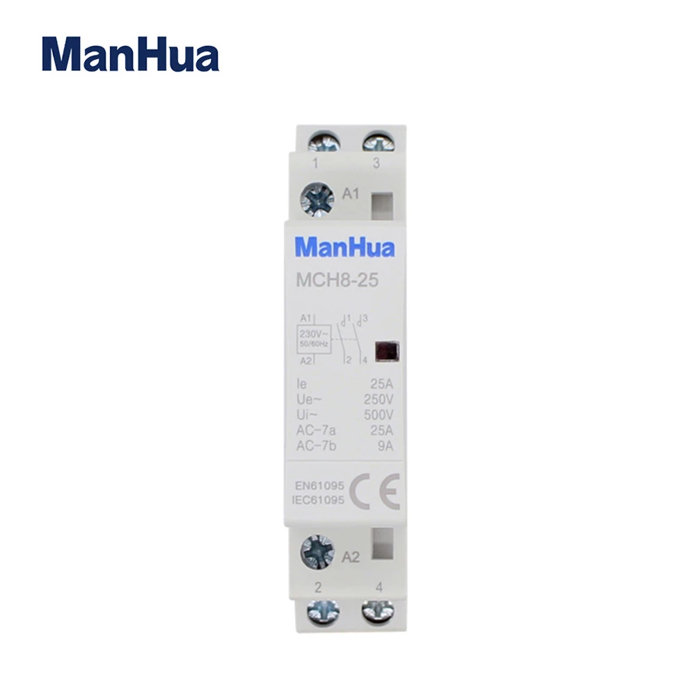 ManHua MCH8 25 2P 25A 220V/230V 50/60HZ Din rail бытовой модульный контактор переменного