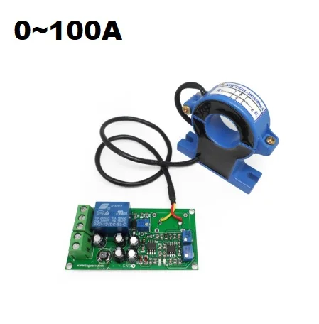 0-100A board only Модуль датчика переменного тока 0-5A 10A 20A 50A 100A до 0-5 в полный диапазон линейный выход Регулируемый переключатель реле на пороге - Цвет: 0-100A board only