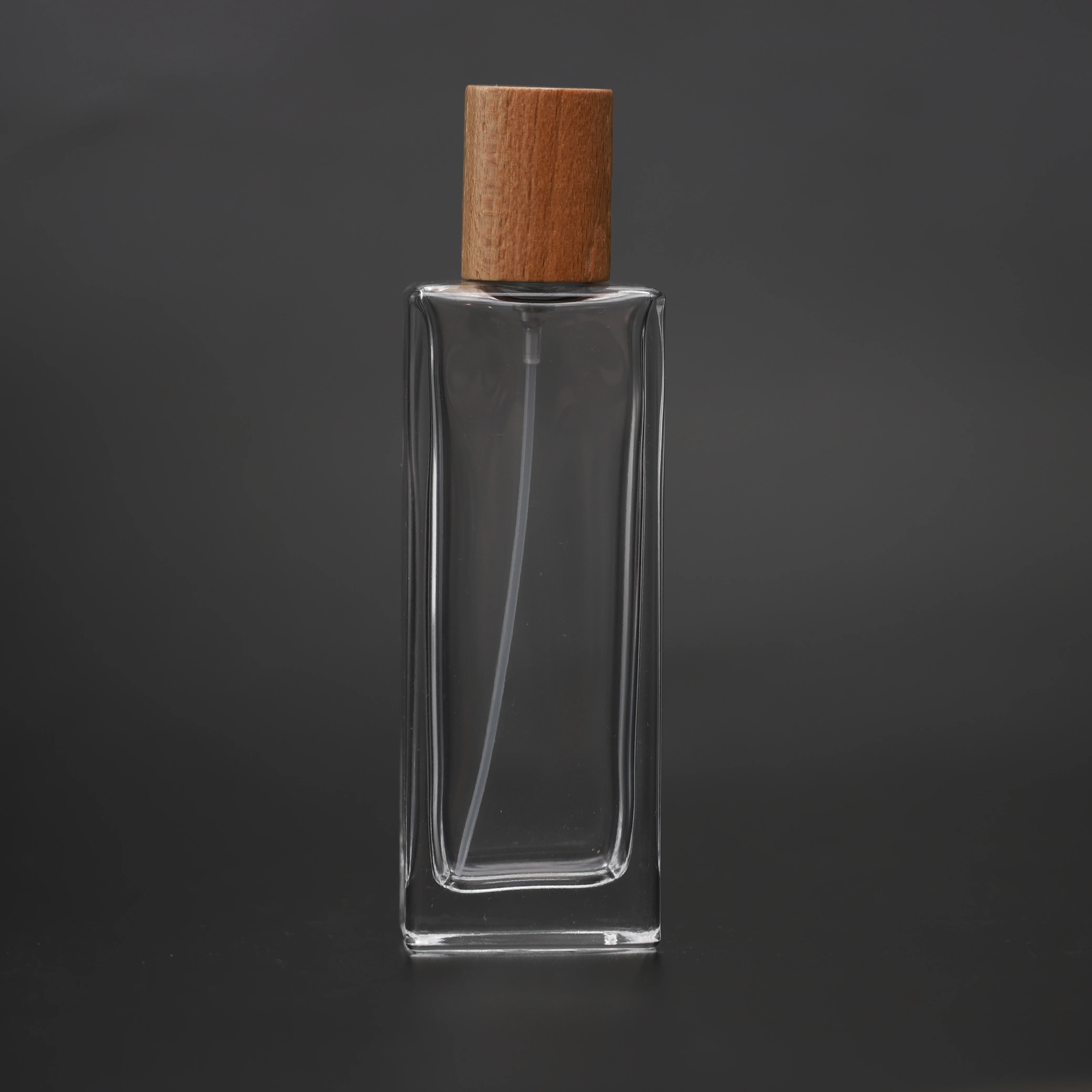 50MLTransparent Wood Cap Bayonet Perfume Glass Empty Bottle