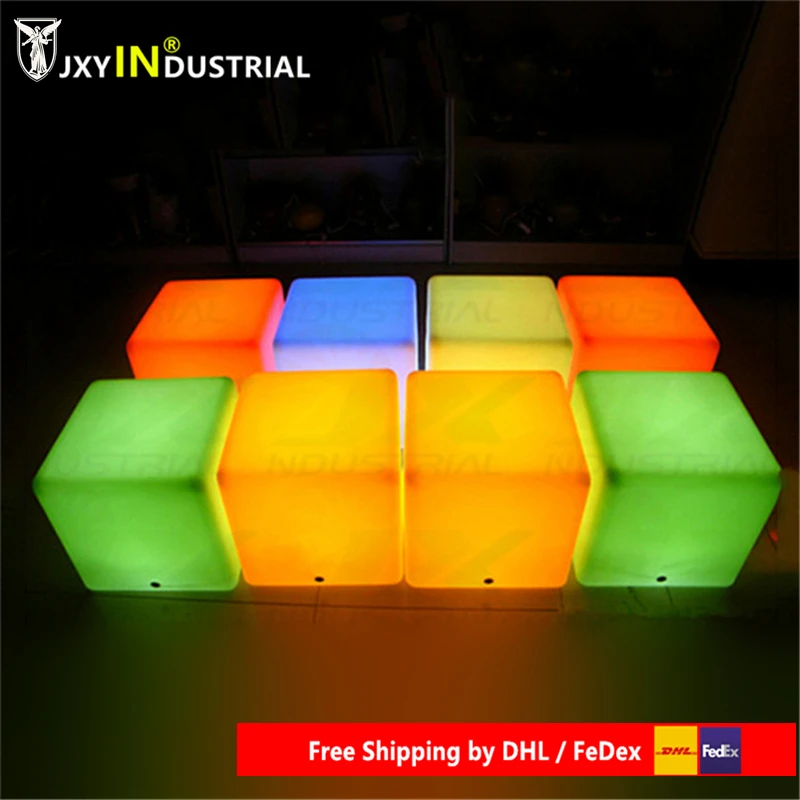 Moban 50*50*50 см RGB перезаряжаемая светодиодная подсветка мебель пульт дистанционного управления внешний светодиодный куб стул барный стул KTV стул