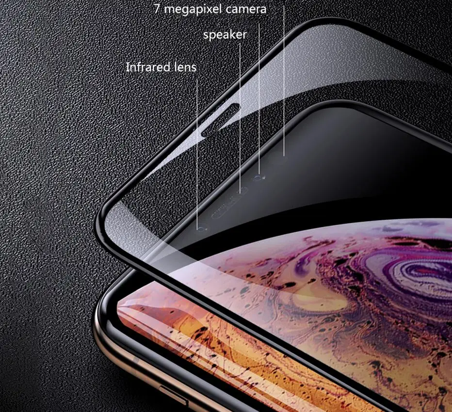0 3 мм защита экрана из закаленного стекла для iPhone Xs Max X Xr полное покрытие защитное