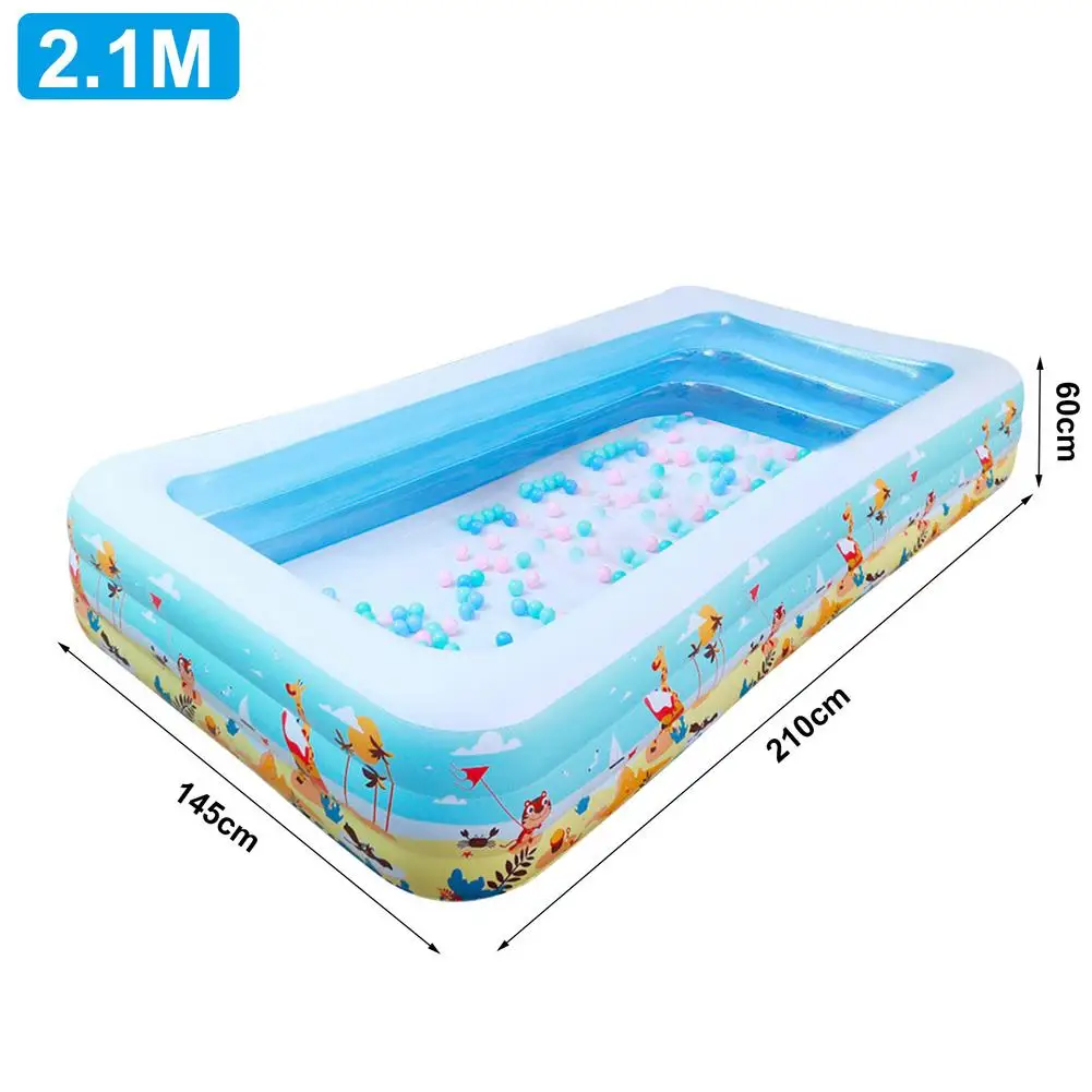 

1.5/1.8/2.1/2.6M Rectangular Inflatable Swimming Pool Three-Layer Thicken Ocean Ball Paddling Pool For Kid Garden Swimming Pool