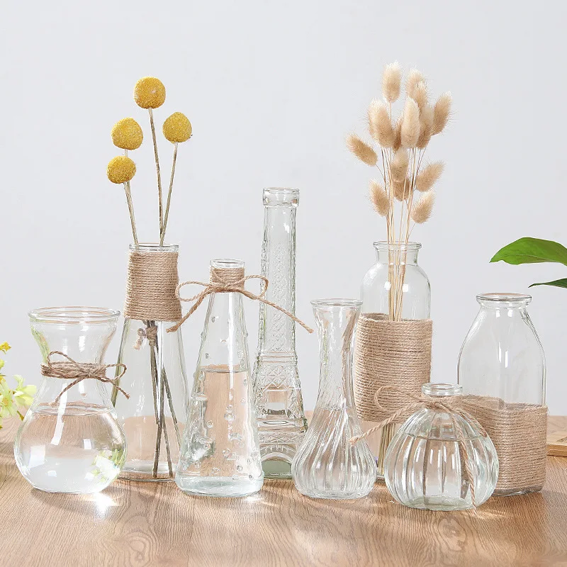 

Home Decor Nordic Decoration Home Table Raindrop Small Vase Hydroponic Plant Glass Vase Creative Flower Arrangement White Vases