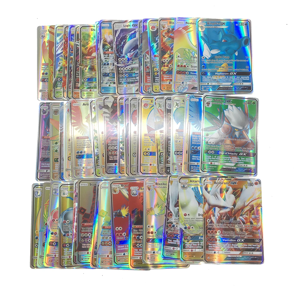 Takara Tomy карточки с покемонами TCG 100 шт. GX Мега тренажер энергетическая крышка флэш-карта Солнце Луна карта коллекционный Подарок детская игрушка