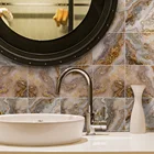 Серая и Золотая мраморная плитка, наклейка, водонепроницаемая Настенная Наклейка Backsplash для ванной, кухни, домашнего декора