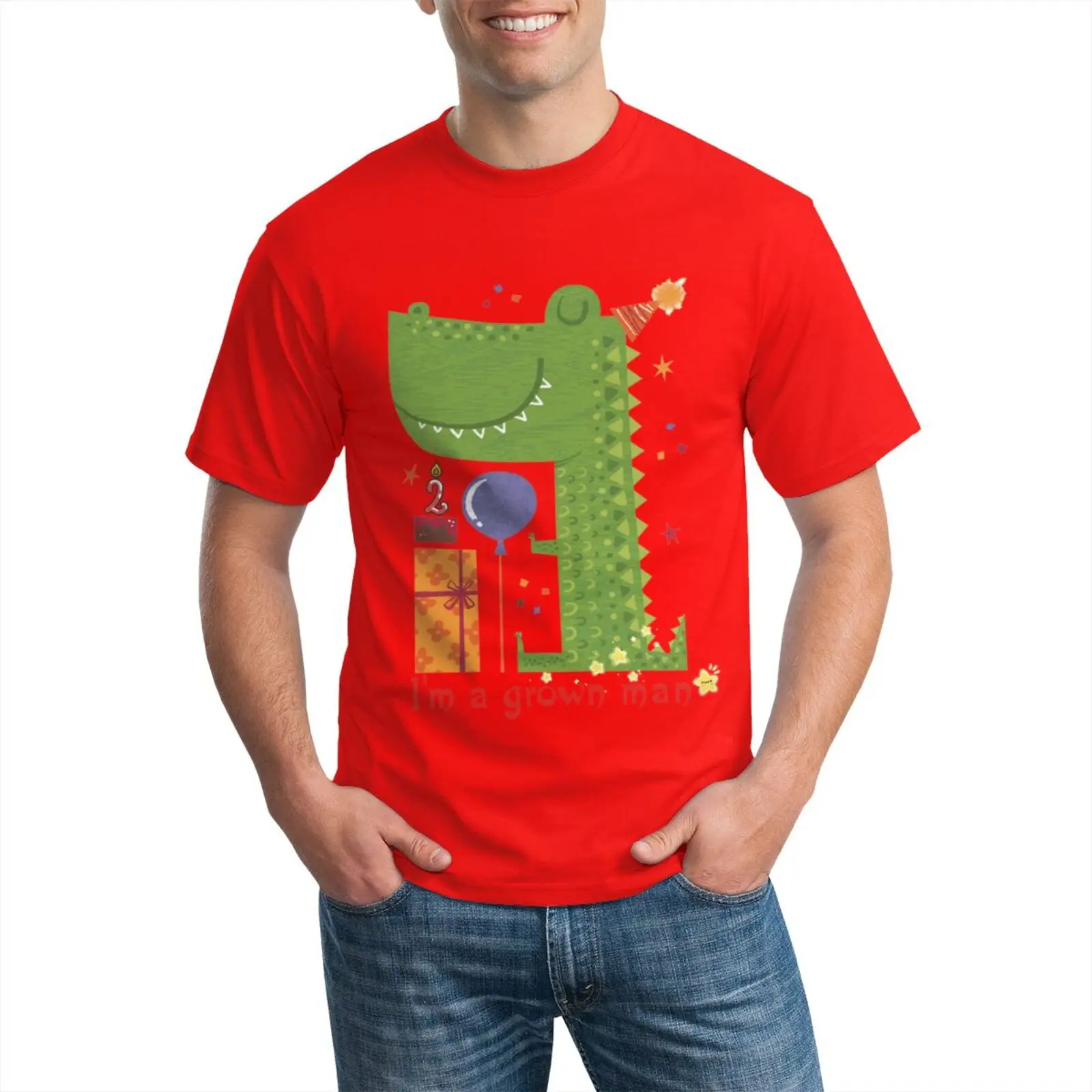 

Men's tshirts Cartoon dinosaur Funny Cotton Printing Soft Breathable Mens t shirts Top Casual Fashion Outdoors Camping Fishing