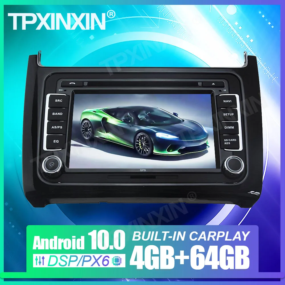 

Carplay Android 10,0 для Volkswagen Polo 2015-2017 автомобильное радио, Автомобильный GPS стерео навигатор, мультимедийный плеер, головное устройство, магнитофон