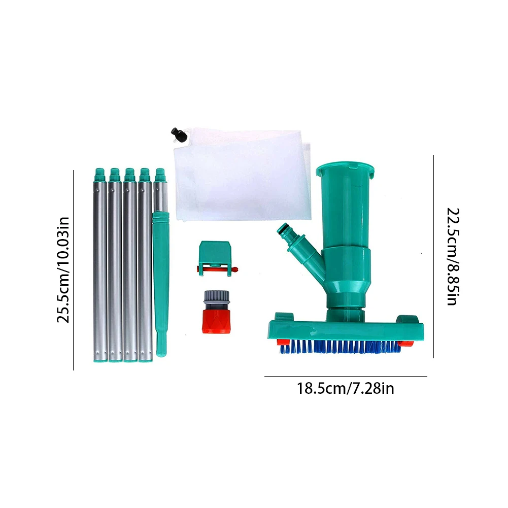 

Swimming Pool Suction Vacuum Head Brush Cleaner Portable Floating Objects Cleaning Tools Suction Head Mini Jet Cleaning Net Kit
