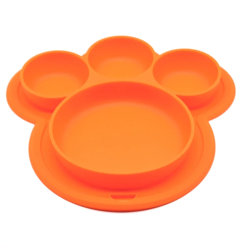 Детская силиконовая тарелка не содержит Бисфенол А мультяшная Медвежья Лапа