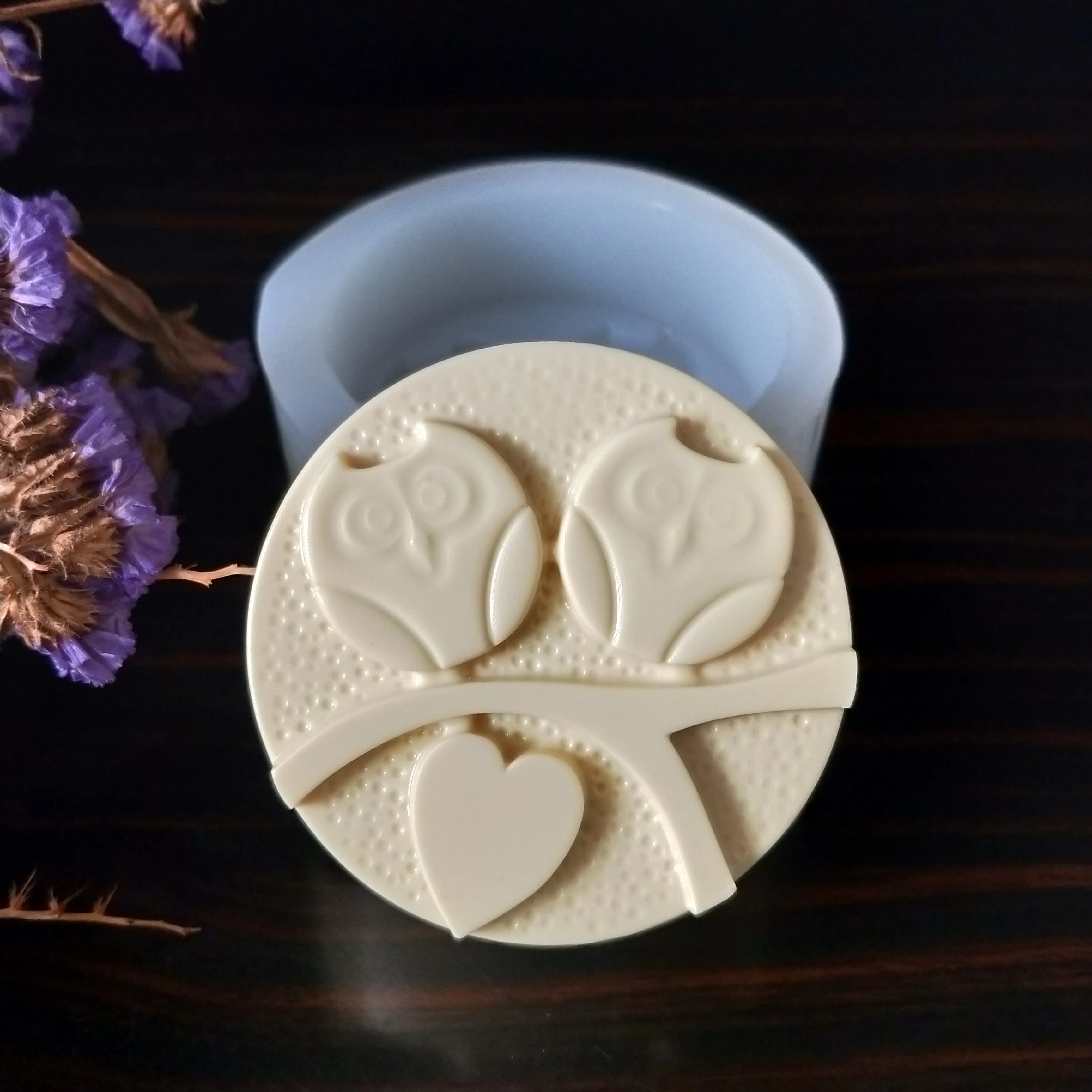 Силиконовая форма DW0158 PRZY для пар совы сердца дерева круглые формы мыла гипсовая