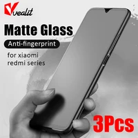 3 1pcs no fingerprint matte tempered glass for xiaomi redmi note 9 8 8t 9t 10s 5 7 k30 k40 11 pro max frosted screen protector