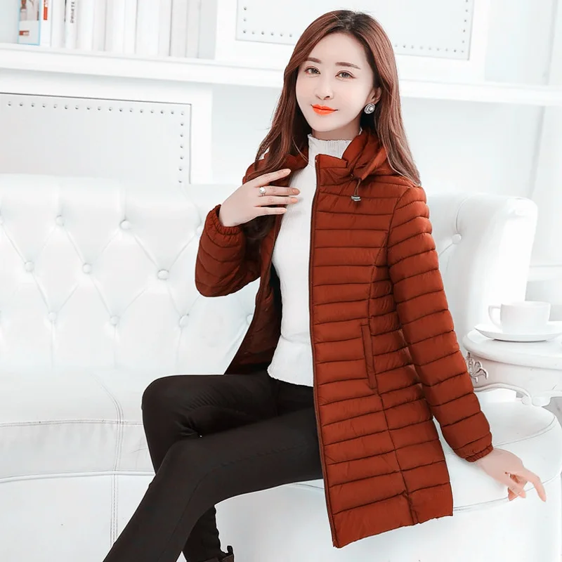 DIWISH зимняя куртка толстая размера плюс парка с длинным тонким капюшоном