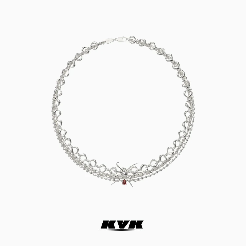 

KVK temperament advanced spider form cook Necklace light luxury niche design personalized clavicle chain jewelry