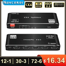 2021 Best HDMI Splitter 1x2 HDMI 2.0 Splitter 4K HDMI Video Audio Splitter Support 3D HDR 4K 60Hz Splitter HDMI 1x4 For Laptop