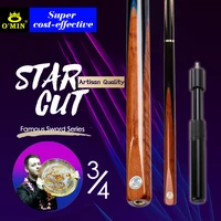 omin star cut 34 snooker cues billiard cue litchi wood butt 9 5mm tip ash shaft with case with extension billiards for black8