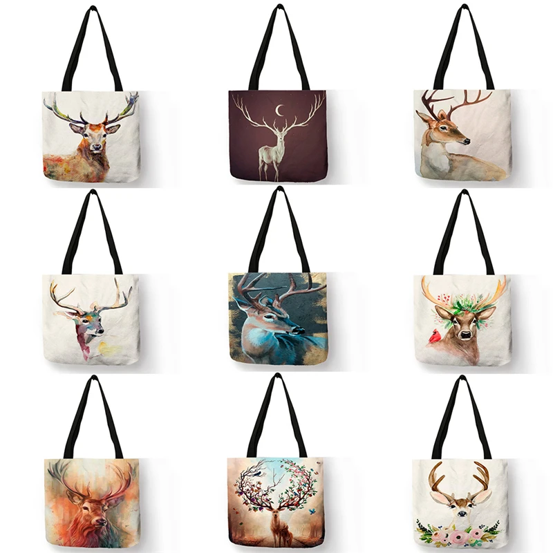 Классический пятнистого оленя картина принт сумки шопперы для женщин 2019