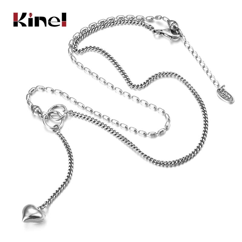 Ожерелье Kinel в форме сердца может быть Двухслойное составное корейское ювелирное