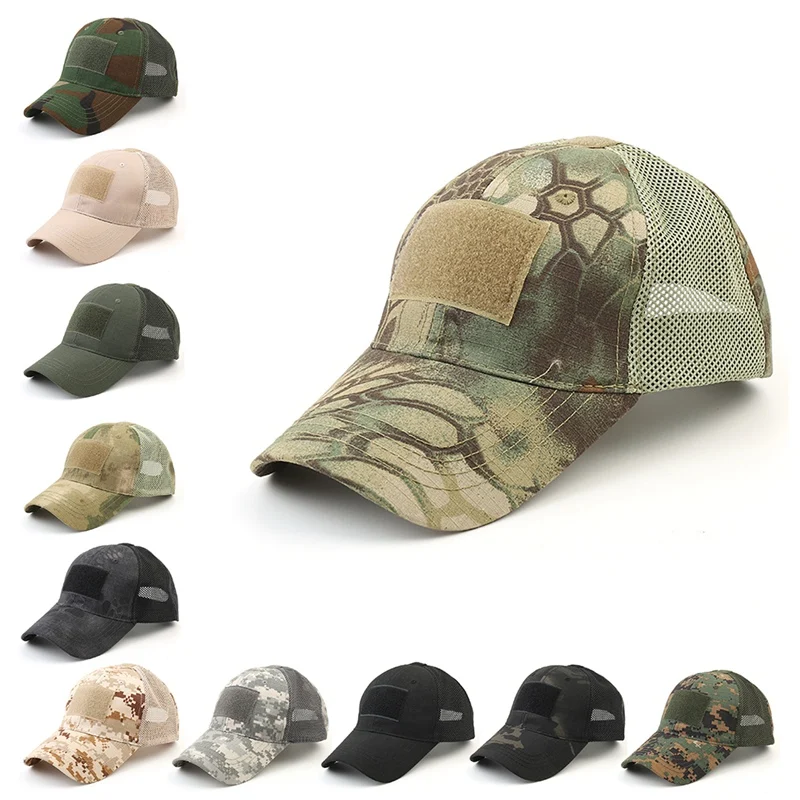 

Fashion Men Women Tactical Army Mesh Hat Sport Snapback Stripe Military Cap Camouflage Hat Simplicity Army Camo Cap