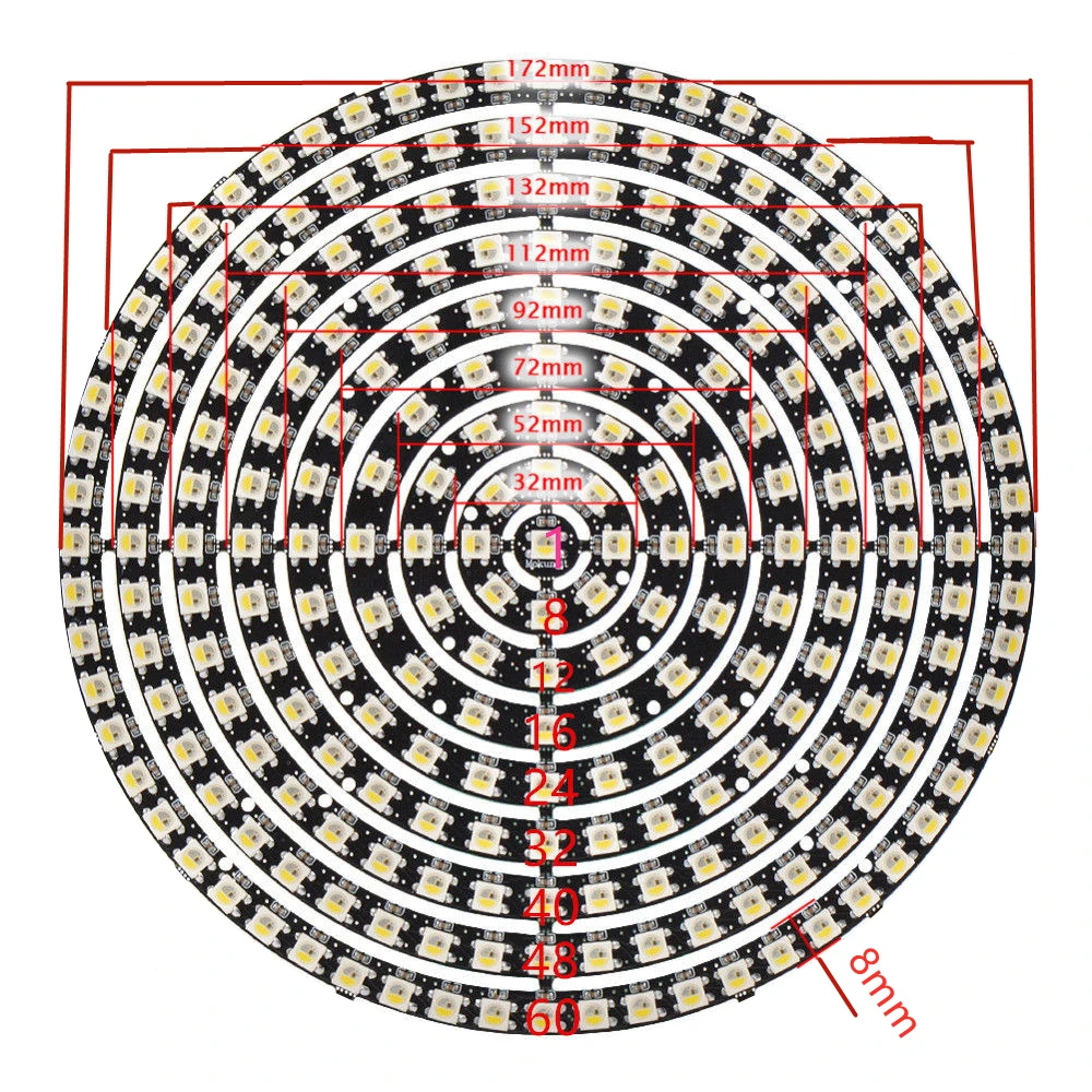 Mokungit 1 8 12 16 24 32 40 48 60 93 241 бит LED s SK6812 RGBW RGBWW SMD 2700-6500K светодиодный кольцевой
