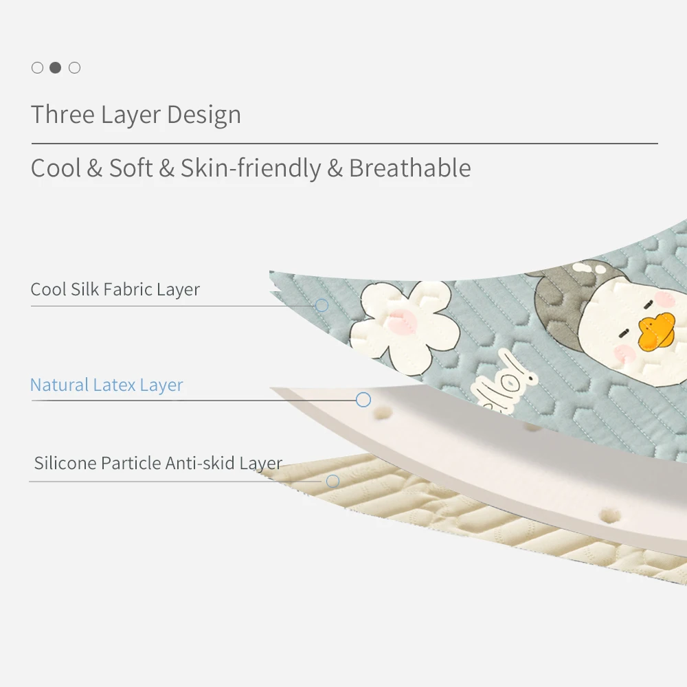 Детский летний спальный коврик с подушкой нескользящий латексный классный