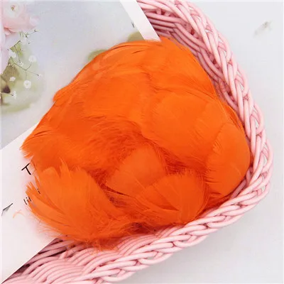 orange 100pcs 100 шт, натуральные перья лебедя, 4-8 см, смешанные белые окрашенные цвета, гусиное перо, одежда для свадебной вечеринки, украшения для самодельного изготовления перьев - Цвет: orange 100pcs
